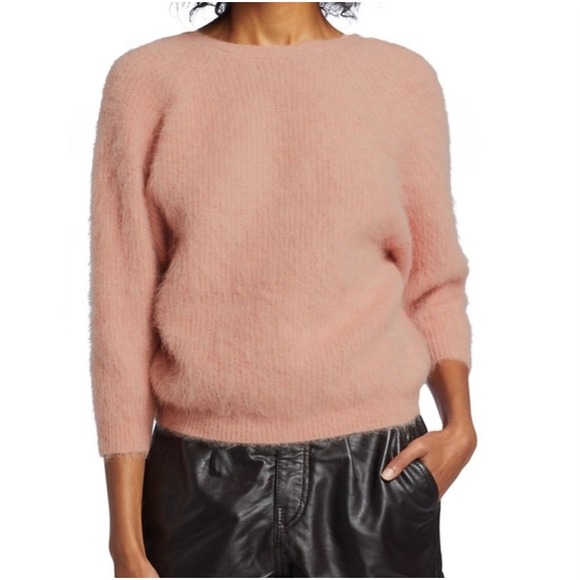 ba&sh Fill Twist Back Alpaca Sweater in Rose Size XS - Picture 2 of 12